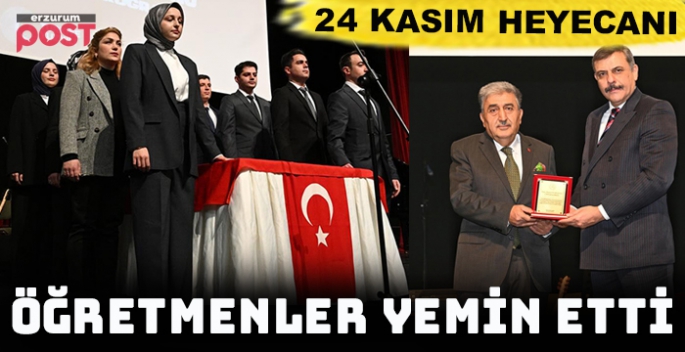 Erzurum'da 24 Kasım Öğretmenler Günü törenle kutlandı