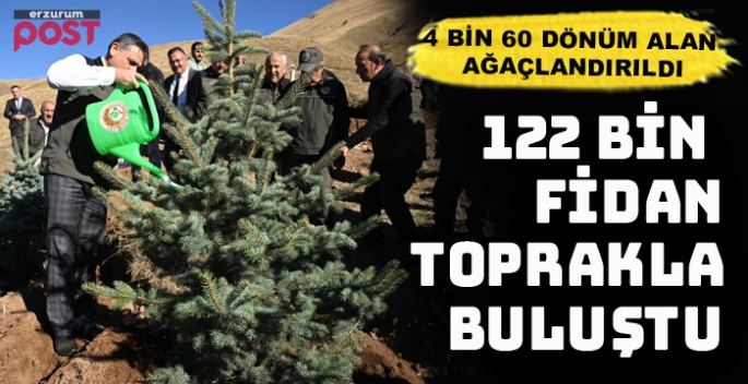 Erzurum'da 4 bin 60 dönümde 122 bin ağaç dikildi