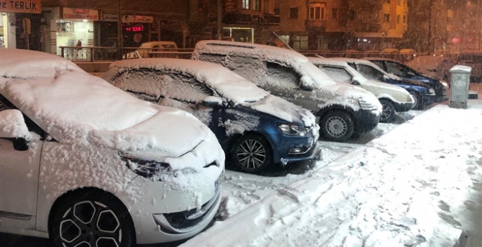 Erzurum'da kar yağışı etkili oldu