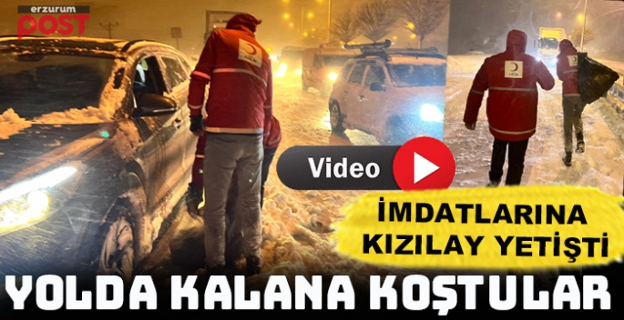 Kar ve tipide mahsur kalan vatandaşların imdadına Kızılay yetişti