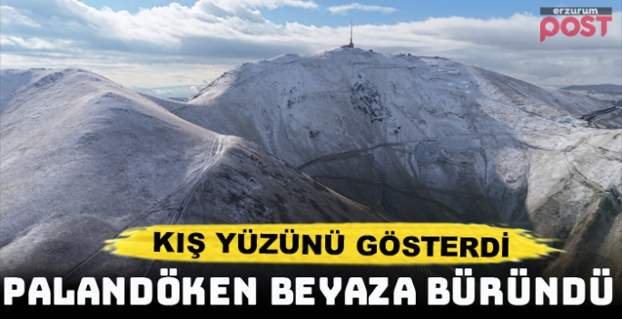 Palandöken’in zirvesi beyaza büründü, sıcaklık eksilere düştü